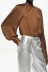  new women s pleated silk satin texture bodysuit  NSAM5127