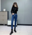  autumn multi-button plus velvet four-color small feet  women s high waist jeans  NSAM5130