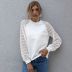 simple stitching long-sleeved hollow slim top NSAL5177