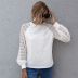 simple stitching long-sleeved hollow slim top NSAL5177