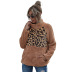  leopard print stitching long-sleeved plush jacket  NSDF5195