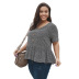 plus size women s spring and summer short-sleeved shirt NSKA5218