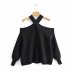  two-color strapless loose women s knit sweater  NSAM5236