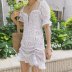 summer heavy industry custom full lace embroidery sun flower lace dress NSAM5247