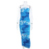summer pleated  tie-dye printed tube top slim milk silk over the knee long skirt  NSAG5296