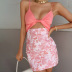 Sexy Sling Vest Slim Bag Hip Floral Skirt 2 Piece Suit NSAG5302