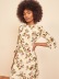 floral print three-quarter sleeve dress  NSAM5335