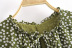 Autumn French Retro Polka Dot Print Fungus Collar Ruffle Hem Dress  NSAM5343