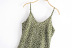 autumn French double wave dot printing side slit mini suspender dress NSAM5344