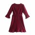 autumn wrap-style lace-up French retro dress  NSAM5346