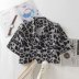 summer shoulder pads leopard print small women s short shirt  NSAM5360