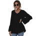 autumn and winter casual loose V-neck slim long-sleeved women s blouse NSAL5400