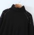 wholesale shoulder beaded loose and thin high neck raglan sleeves threaded sweater NSAM5416