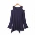 wholesale long-sleeved knitted round neck loose off-shoulder top NSAM5461