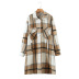 wholesale autumn women s woolen plaid long trench coat NSAM5495