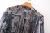 autumn women s retro stand-up collar long-sleeved loose print buttoned cuff shirt  NSAM5515