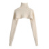 wholesale autumn eight-strand woven sleeve sweater women s high-neck short sweater NSAM5532