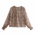 wholesale autumn women s printed chiffon shirt top NSAM5576