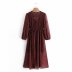 Autumn Printed Puff Sleeve Long Sleeve Dress  NSAM5580