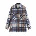 wholesale autumn lattice children s loose casual shirt woolen coat NSAM5601