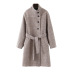 wholesale stand-up collar woolen long high-necked coat with waist coat NSAM5670