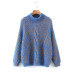  fashion neck furry twist sweater NSAM5681