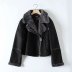 wholesale autumn and winter new lapel fur integrated jacket motorcycle short jacket NSAM5683