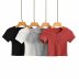 wholesale autumn 5 buttons short sleeve women s short T-shirt top NSAM5712