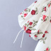 camisa de manga corta de otoño con flores de encaje para mujer NSAM5720