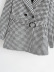 wholesale autumn new belted slim houndstooth plaid suit coat NSAM5736