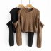 strapless round neck knitted pullover NSAM5748
