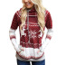 hot style Christmas style zipper print pocket hooded finger sweater NSKX5773