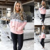 autumn and winter new hot style leopard print long-sleeved hooded stitching thickened sweater NSKX5777