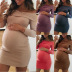 New maternity solid color one-shoulder dress  NSKX5782