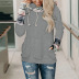 autumn and winter hot style women s printed stitching thickened all-match hooded sweater NSKX5791