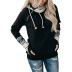 autumn and winter hot style women s printed stitching thickened all-match hooded sweater NSKX5791
