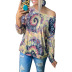 women s printed long-sleeved round neck loose casual top  NSKX5805