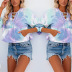autumn and winter new hot style tie-dye printing long-sleeved hooded lace-up sweater NSKX5813