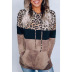 women s leopard print loose long-sleeved hooded sweater NSKX5815