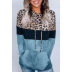 suéter holgado de manga larga con capucha y estampado de leopardo para mujer NSKX5815