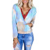 autumn hot style women s tie-dye printing V-neck long-sleeved pocket hooded sweater NSKX5823