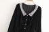 women s new retro lace collar pleated velvet long sleeve dress  NSAM5839