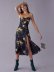 autumn French retro print slit sling dress  NSAM5845