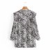 autumn zebra pattern shoulder pad puff sleeve dress NSAM5849