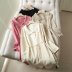 Pure Color Polo Lapel Lace Up Waist Long Sleeve Dress  NSAM5864