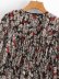 autumn print pleated women s chiffon shirt NSAM5879