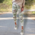 summer new women s loose printed high-waisted rope casual pants NSKX5881