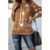 print long-sleeved hooded loose casual sweater  NSKX5896