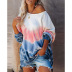 print hit color long-sleeved casual loose sweater  NSKX5928