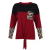 autumn and winter new hot style women s long-sleeved stitching round neck T-shirt top NSKX5975